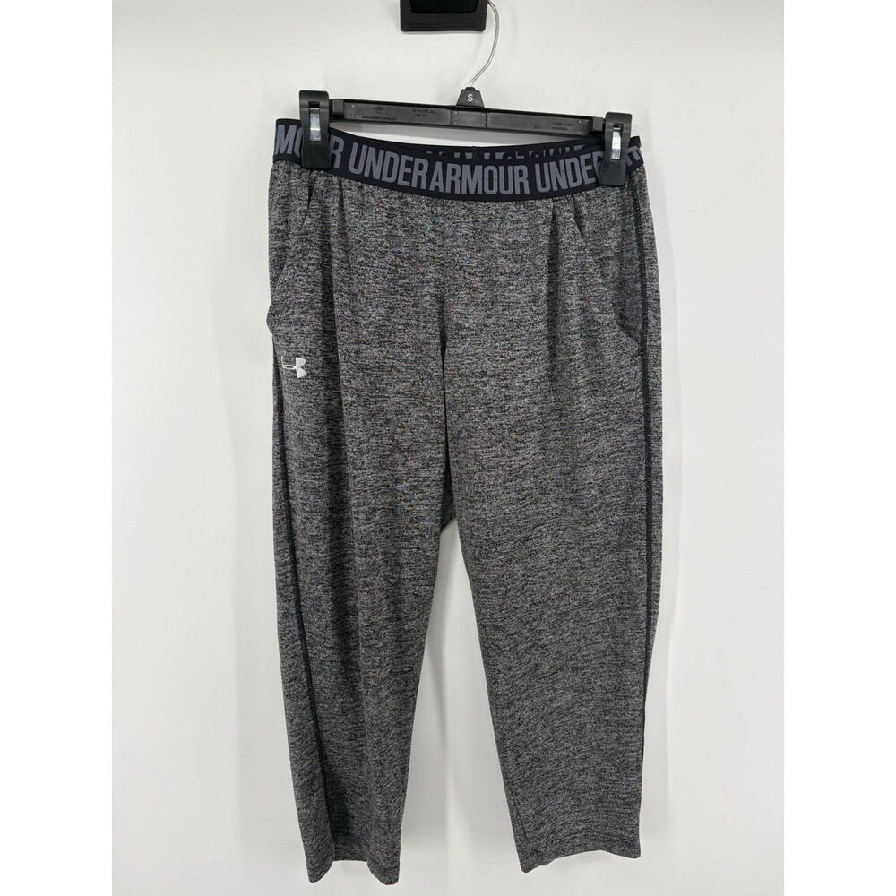Under Armour Women's Heathered Gray and Black Capris Size S Heatgear